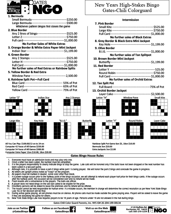 Gates Center Bingo Events